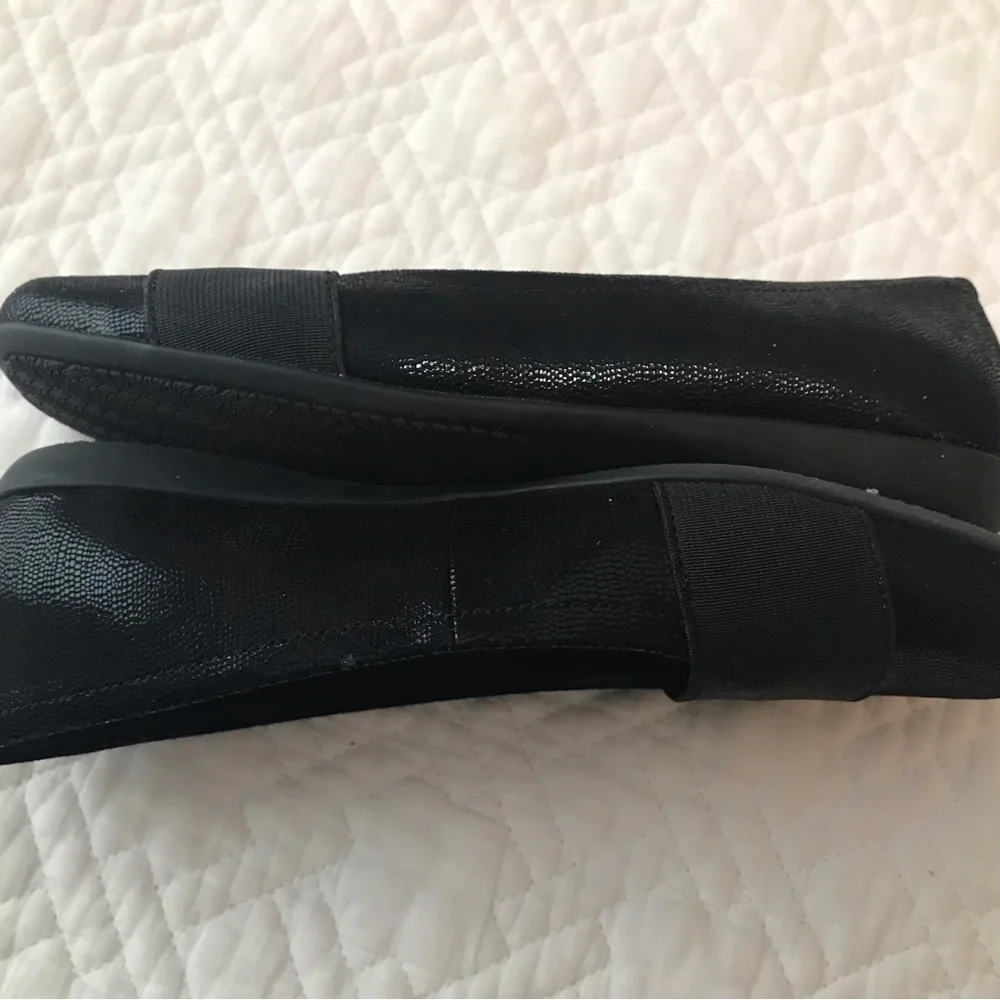 Trotters Samantha Black Lizard Leather Loafers Ballet Flats Size 6M - Picture 7 of 9